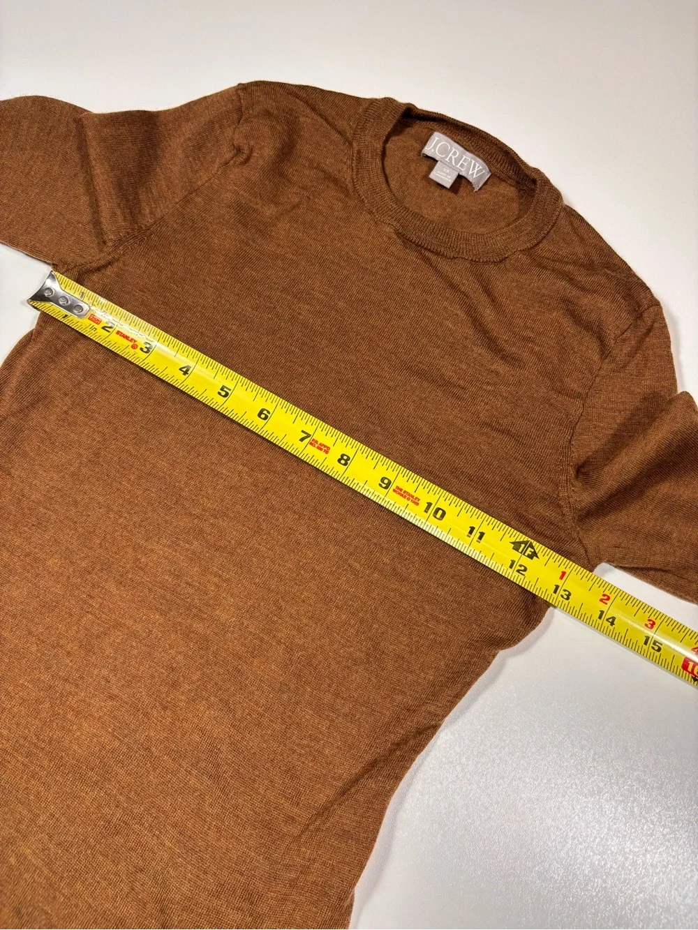 J.Crew Carolyn Fitted Crewneck Brown Sweater Merino Wool XS